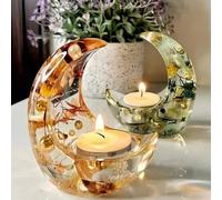 Shein 1 PIEZA Molde de vela en forma de luna - Molde de silicona para portavelas de hormigón en forma de media luna, molde de fundición de resina antidesliz