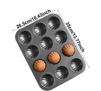 Shein 1 pieza Molde japonés para Madeleine en forma de concha, bandeja de hornear antiadherente de 6/12 cavidades, molde para bizcocho, recubrimiento antiad
