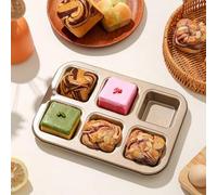 Shein 1 pieza Molde para brownies, molde cuadrado negro/dorado para brownies/magdalenas/mini tartas de queso con 6/12/48 cavidades, bandeja de hornear de ac