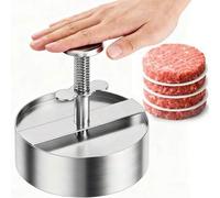 Shein 1 pieza Molde para hamburguesas de acero inoxidable 304, prensa para hamburguesas antiadherente, apta para carne, carne de res, queso, verduras, fabri
