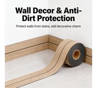 Shein 1 pieza Moldura autoadhesiva para bordes de pared | 118 pulgadas X 3.15 pulgadas Tira de transición de grano de madera, moldura flexible para esquinas
