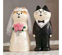 Shein 1 pieza Muñeco de Boda de Novia y Novio, Decoración de Escritorio de Pareja Comprometida, Decoración de Casa de Muñecas, Paisaje en Miniatura, Accesor