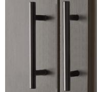 Shein 1 pieza negro Tiradores de gabinete de acero inoxidable cocina Cajón Tiradores puerta Manejas con Perillas cuarto de baño dormitorio muebles Armario M