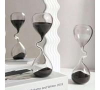 Shein 1 pieza Nuevo adorno de reloj de arena de vidrio con forma creativa para decoración del hogar, escritorio de oficina y regalo del día, adecuado para s