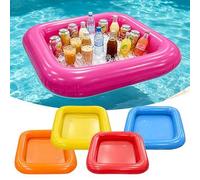 Shein 1 pieza Nuevo cubo de hielo inflable rectangular de gran capacidad, cubo de hielo inflable de PVC para bebidas al aire libre y ocio, decoración de amb