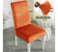 Shein 1 Pieza o 4 Piezas Fundas de Silla de Comedor de Terciopelo - Suaves, Lavables, Elásticas y Ajustadas, Diseño Liso. Ideales para Sillas de Comedor, Si