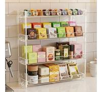 Shein 1 pieza Organizador de bolsas de té de acrílico transparente de 4 niveles, contenedor de almacenamiento multifuncional para cápsulas de café y sobres