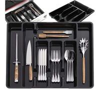 Shein 1 pieza Organizador de cajón para cubertería, bandeja expandible para utensilios de cocina, soporte para cubiertos y utensilios, caja de almacenamient