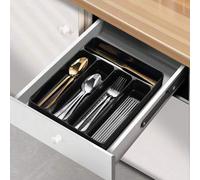 Shein 1 pieza Organizador de cubiertos con estilo, solución de almacenamiento elegante para cubiertos, bandeja de almacenamiento versátil para cajones de co
