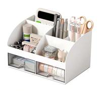 Shein 1 pieza Organizador de escritorio con 2 cajones, adecuado para escritorio, mesa, accesorios de escritorio, gabinete de almacenamiento de papelería, so