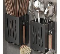 Shein 1 pieza Organizador y soporte multifuncional para palillos de cocina, estante montado en la pared para escurrir palillos, estante de almacenamiento de