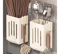 Shein 1 pieza Organizador y soporte multifuncional para palillos de cocina, estante montado en la pared para escurrir palillos, organizador de utensilios de