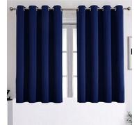 Shein 1 pieza Panel de cortina opaca azul marino, adecuada para cortinas bloqueadoras de luz, decoración navideña, reducción de ruido, aislamiento térmico,