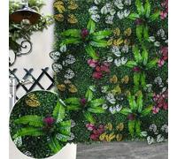 Shein 1 pieza Panel de pared de planta verde artificial, césped artificial, plantas de seto recortadas, decoración de fondo de plantas falsas, césped artifi