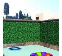 Shein 1 pieza Pantalla de privacidad de hiedra artificial, cerca de hojas de hiedra con respaldo de malla, decoración de pared verde para jardín, patio y ba