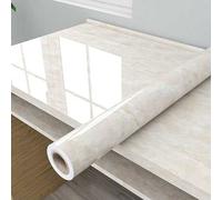 Shein 1 pieza Papel tapiz de vinilo impermeable con patrón de mármol, adecuado para baño, mesa, gabinetes de cocina, adhesivo decorativo para muebles, mater