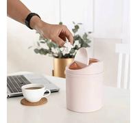 Shein 1 pieza Papelera colgante redonda mini, diseño compacto y ahorra espacio para el hogar, oficina, cocina, baño, cubo de basura doméstico duradero y fác