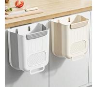 Shein 1 pieza Papelera de cocina plegable de montaje en pared, cubo de basura colgante de puerta de gabinete, sin necesidad de agacharse, papelera de sobrem