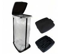 Shein 1 pieza Papelera plegable de plástico | Soporte ajustable en altura para bolsa de basura portátil | Papelera rectangular no eléctrica para exteriores