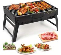 Shein 1 pieza Parrilla portátil plegable para barbacoa, estructura de hierro, sin necesidad de carga, diseño compacto y conveniente, adecuada para camping a