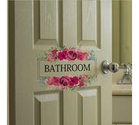 Shein 1 pieza Pegatina de flor con alfabeto inglés para baño, pegatina de inodoro, pegatinas, vinilos decorativos para el hogar, artículos de decoración de