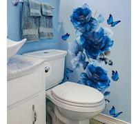 Shein 1 pieza Pegatina de pared con girasol, mariposa y flores para sala de estar, dormitorio, baño, decoración autoadhesiva, pegatinas, vinilos decorativos