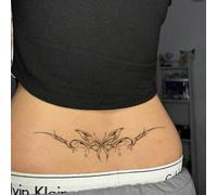Shein 1 pieza Pegatina de tatuaje temporal a prueba de agua, a prueba de sudor y antirreflectante con diseño de alas de mariposa de moda, adecuado para uso