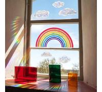 Shein 1 pieza Pegatina de vidrio electrostático reflectante a la luz solar con patrón de arcoíris y nubes, pegatinas, vinilos decorativos para el hogar, art