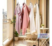Shein 1 pieza Perchero de metal extensible y ajustable con ganchos ajustables, organizador multifuncional ahorrador de espacio para hogar, balcón y entrada,