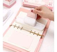 Shein 1 pieza Perforadora de hojas sueltas para planificador diario, ajustable de 3 agujeros, capacidad de 8 hojas, para cuadernos de tamaño A5, A6, A7, par