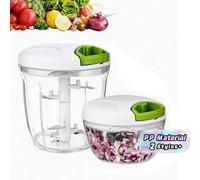 Shein 1 pieza Picadora de verduras de cocina, procesador de alimentos manual multifuncional, picadora de ajo portátil de tracción manual, cortadora de cebol