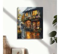 Shein 1 pieza Pintura de escena callejera para colorear por números para adultos, kit de pintura acrílica sobre lienzo, manualidad DIY, cuadro sin marco de