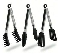 Shein 1 pieza Pinzas de acero inoxidable resistentes al calor, adecuadas para carne, ensalada, pan, barbacoa, bufé, cocina, herramienta de cocina esencial,