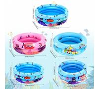 Shein 1 pieza Piscina inflable con diseño de mundo oceánico de dibujos animados, piscina redonda de 3 capas, para uso en exteriores/interiores, patio traser