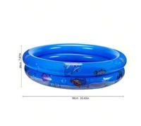 Shein 1 pieza, Piscina inflable redonda de 2 anillos para exteriores, Piscina inflable redonda con estampado oceánico, Piscina inflable redonda de doble cap