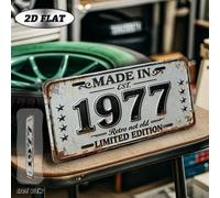 Shein 1 pieza Placa decorativa de madera plana y vintage en 2D, Letrero decorativo retro del año 1977, Placa decorativa, Señalización y arte de pared para e