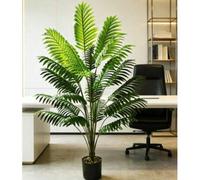 Shein 1 pieza Planta de palma artificial grande, árbol de plátano artificial de 45 pulgadas de alto con hojas en forma de abanico, decoración de planta trop
