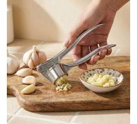 Shein 1 pieza Prensa de ajo de acero inoxidable, Picador de ajo manual, Picador de jengibre, Utensilio de cocina, Herramienta profesional antioxidante para