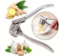 Shein 1 pieza Prensa de ajo de acero inoxidable, picadora de ajo manual, rallador de jengibre, utensilio de cocina, trituradora de ajo antioxidante profesio