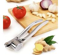Shein 1 pieza Prensa de ajo de acero inoxidable, triturador manual de ajo y jengibre, herramienta de cocina, picador de ajo profesional resistente a la oxid