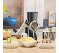 Shein 1 pieza Rallador de queso con manivela giratoria, adecuado para queso fresco, verduras y frutos secos, con base de ventosa antideslizante y tres cuchi