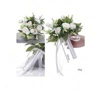 Shein 1 pieza Ramo de boda de rosas de seda para damas de honor, flores de mano nupcial para decoración de boda, Día de San Valentín