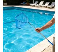 Shein 1 pieza Red de limpieza de piscina telescópica con poste ajustable de acero inoxidable, cabezal de red ligero para operación fácil con una sola mano,