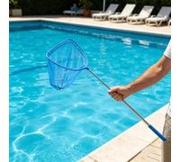 Shein 1 pieza Red de limpieza para piscina extensible, mango ajustable de acero inoxidable para adaptarse a diferentes tamaños de piscina, malla de nylon de