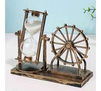Shein 1 pieza Reloj de arena con rueda de la fortuna, regalo creativo para estudiantes, decoración vintage para el hogar, adorno, regalo de cumpleaños para