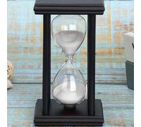 Shein 1 pieza Reloj de arena de 30 minutos, reloj de arena vintage, reloj de arena de madera negra para decoración del hogar, escritorio, aula, sala de esta