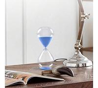 Shein 1 pieza Reloj de arena de 5 minutos, cristal transparente, opciones de arena de color surtido, decoración de escritorio para sala de estar, dormitorio
