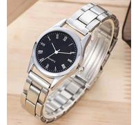 Shein 1 pieza Reloj de cuarzo pequeño de esfera negra de metal con estilo casual y elegante, regalo para niños, apropiado para el Ramadán y uso diario