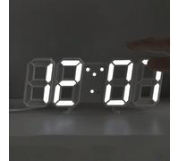 Shein 1 pieza Reloj de escritorio con pantalla digital 3D luminosa, colgante de pared, silencioso, sensor de luz inteligente, decoración minimalista para el