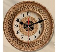 Shein 1 pieza Reloj de pared de madera con muñeco de nieve navideño de 10"/12", reloj de madera redondo con pantalla numérica silencioso sin tictac, funcion